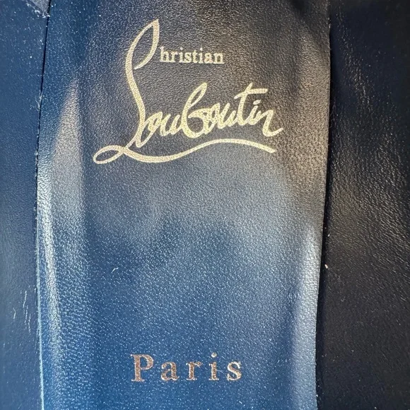 Christian Louboutin Miss Sabina 85mm block-heel Patent Leathe Pumps Navy